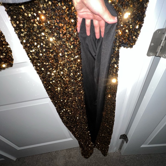 Black gold sequins dress worn 1x - Picture 7 of 10